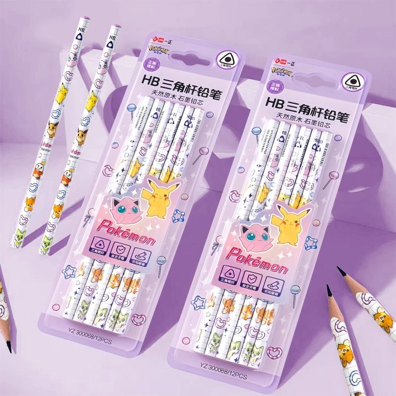 Office Stationery And Supply - Pokémon Triangular 2B Wooden Pencils Lightweight