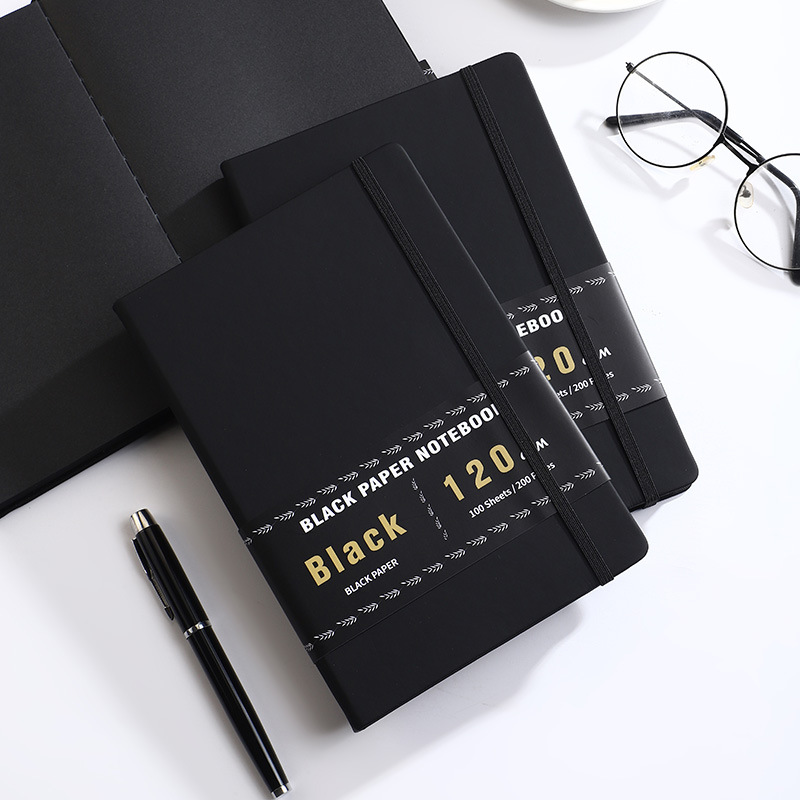 Notebook Dotted A5 - A5 Creative Sketchbook Hand-drawn Blank Black