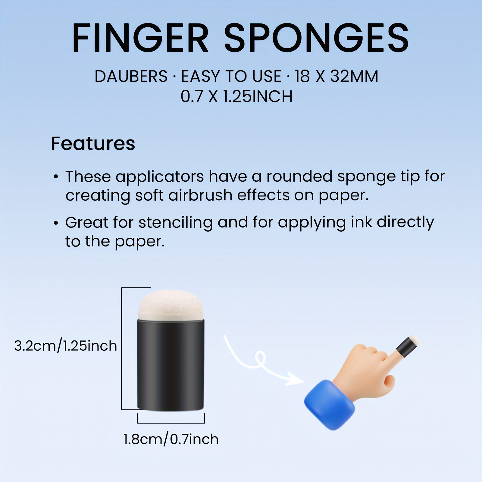 9pcs Craft Finger Sponge Daube - Self Inking Stamp 评论和价格