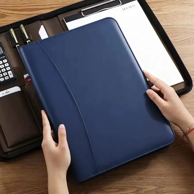 PU Leather Portafolio A4 Docum - Portfolio Folder Zip 评论和价格