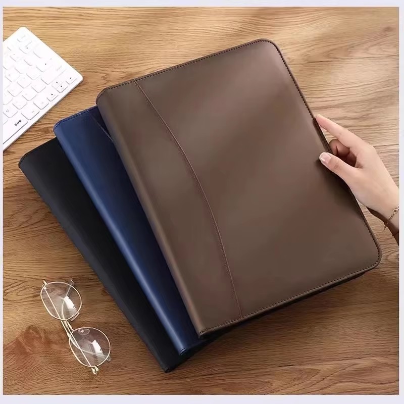 PU Leather Portafolio A4 Docum - Portfolio Folder Zip 评论和价格